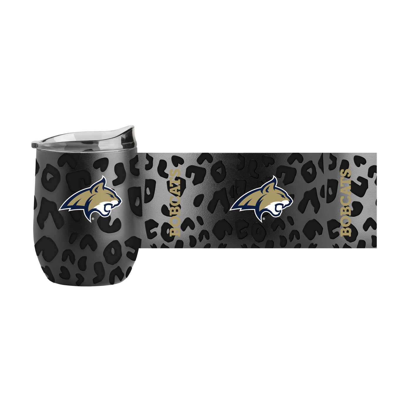 MT State Leopard 16oz Black Powdercoat Curved Beverage