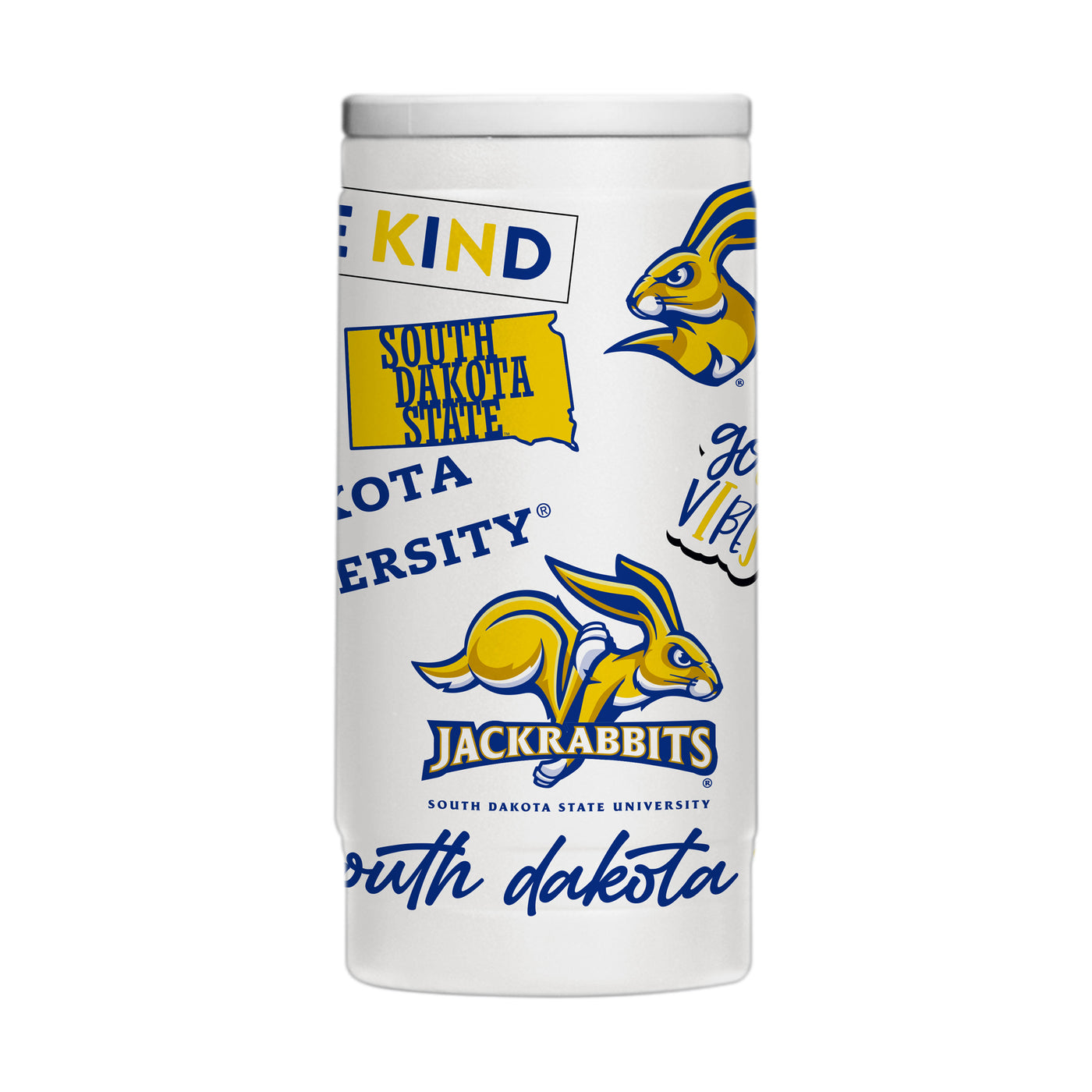 South Dakota State 12oz Native Powdercoat SlimCan Coolie