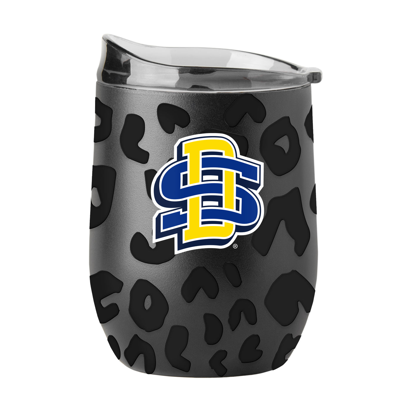 South Dakota Leopard 16oz Black Powdercoat Curved Beverage