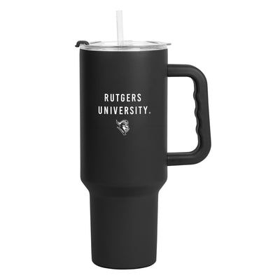 Rutgers 40oz Black Tonal Powder Coat Tumbler