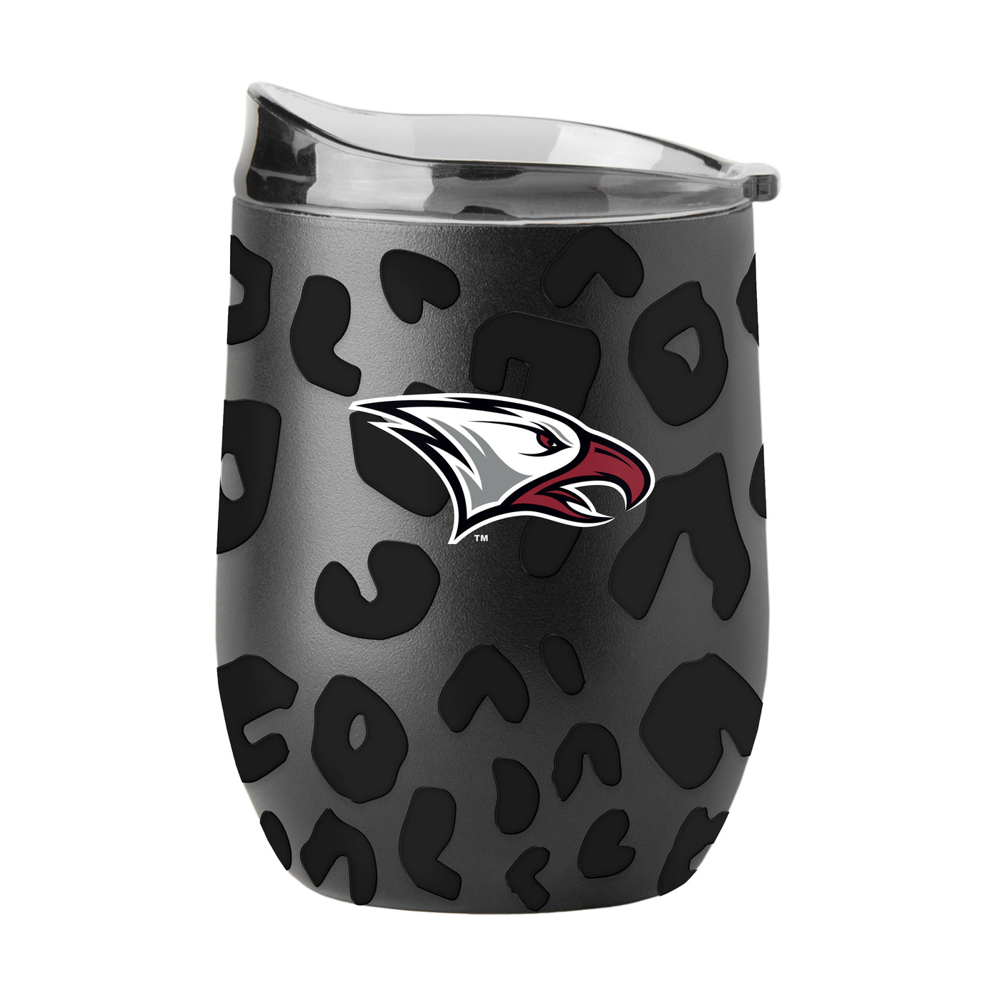 North Carolina Central Leopard 16oz Black Powdercoat Curved Beverage
