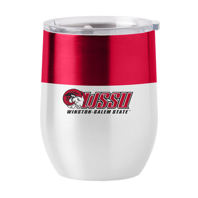 Winston-Salem State Colorblock 16oz Stainless Curved Beverage