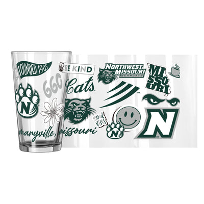 NW Missouri State 16oz Native Pint Glass