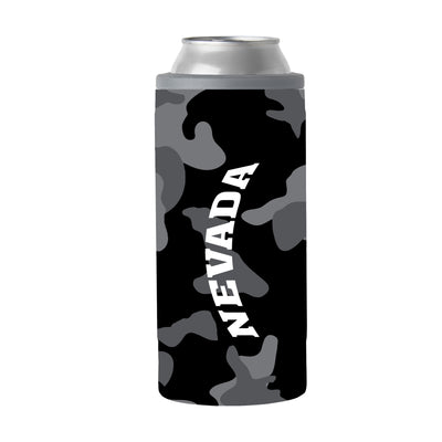 Nevada Black Camo 12oz Slim Can Coolie