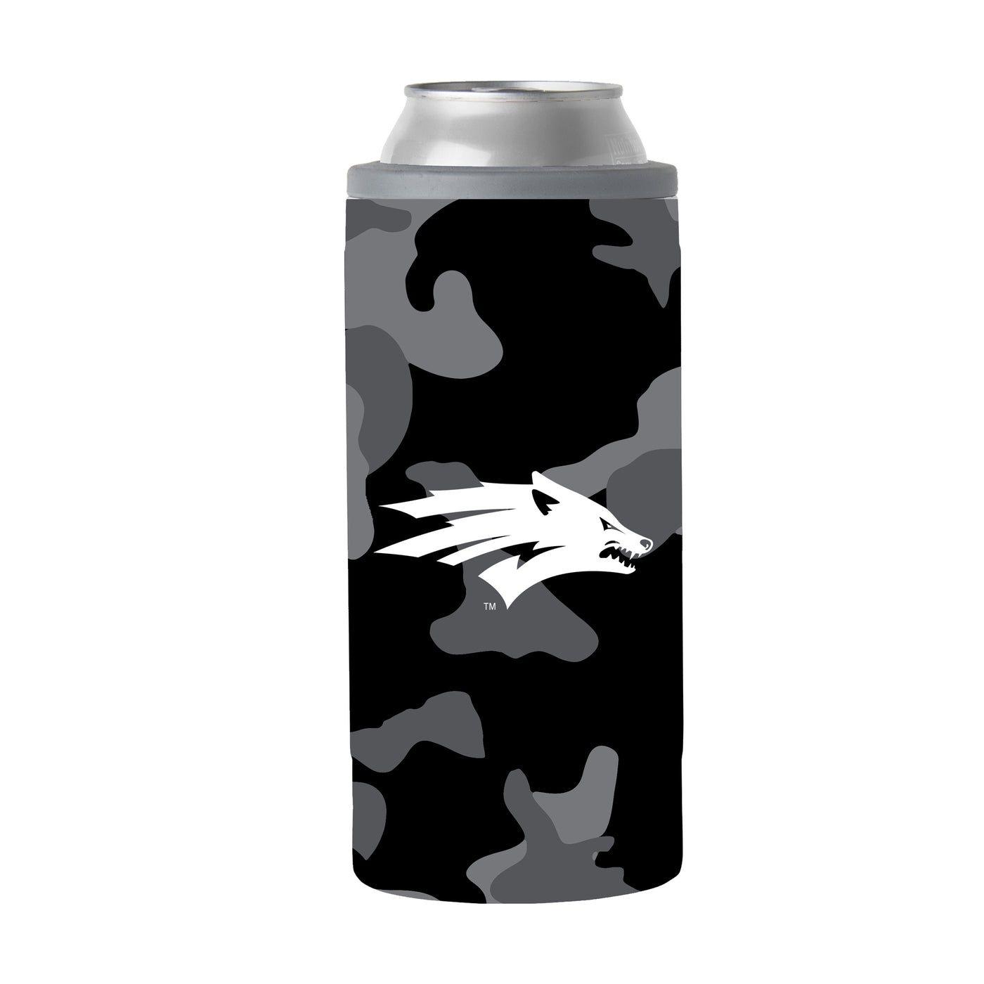 Nevada Black Camo 12oz Slim Can Coolie