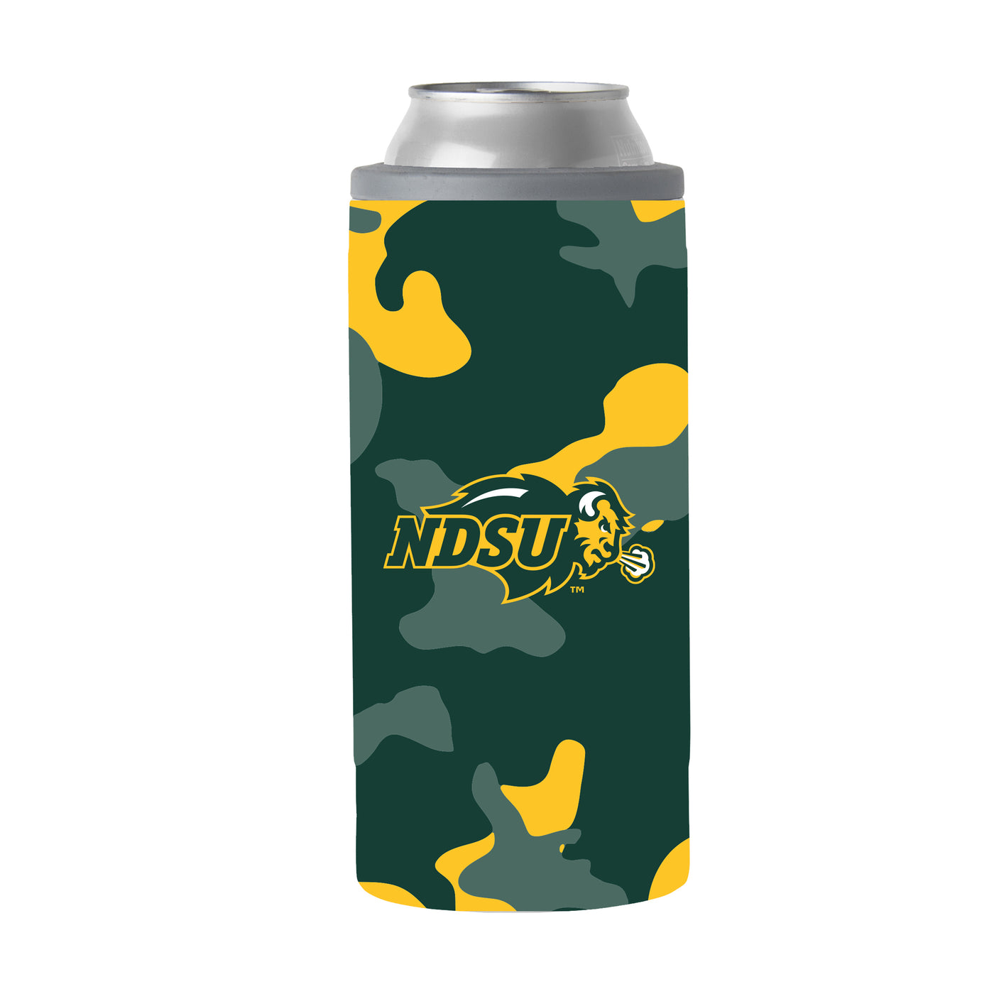 North Dakota State Camo Swagger 12oz Slim Can Coolie