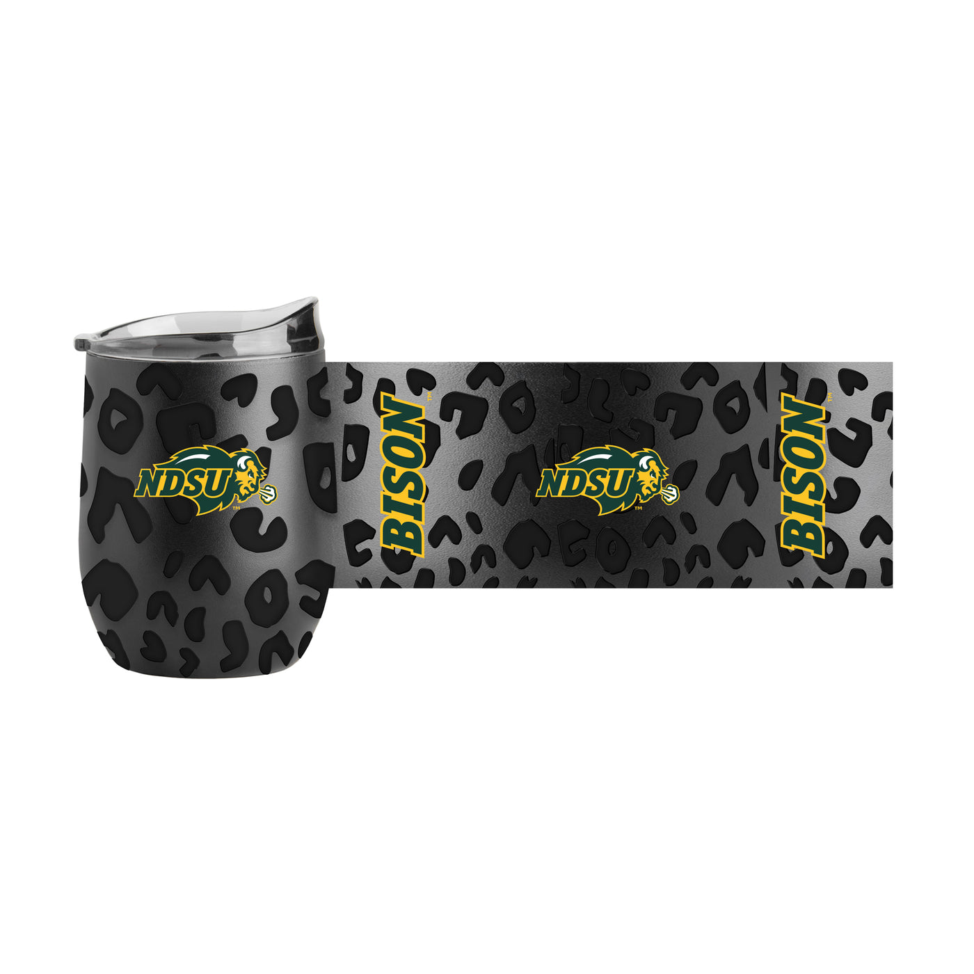 ND State Leopard 16oz Black Powdercoat Curved Beverage