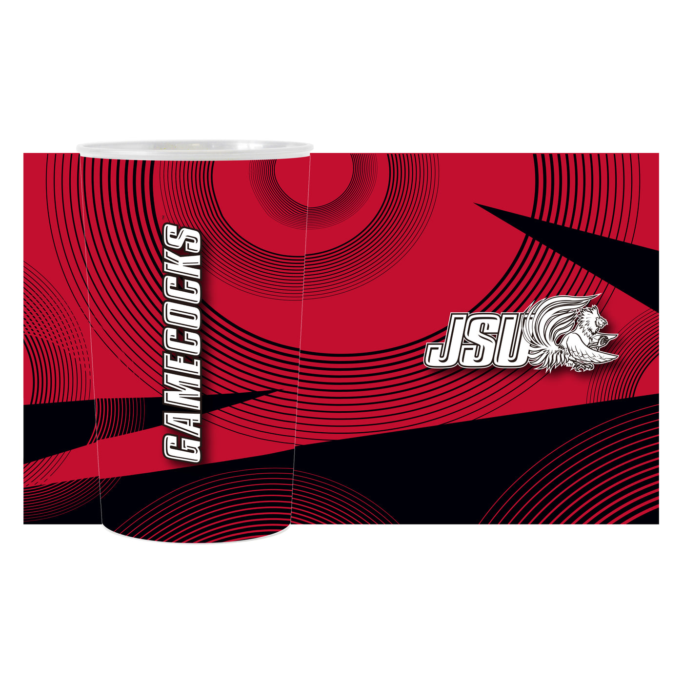 Jacksonville State Geometric Hardwall Cup 4 Pack