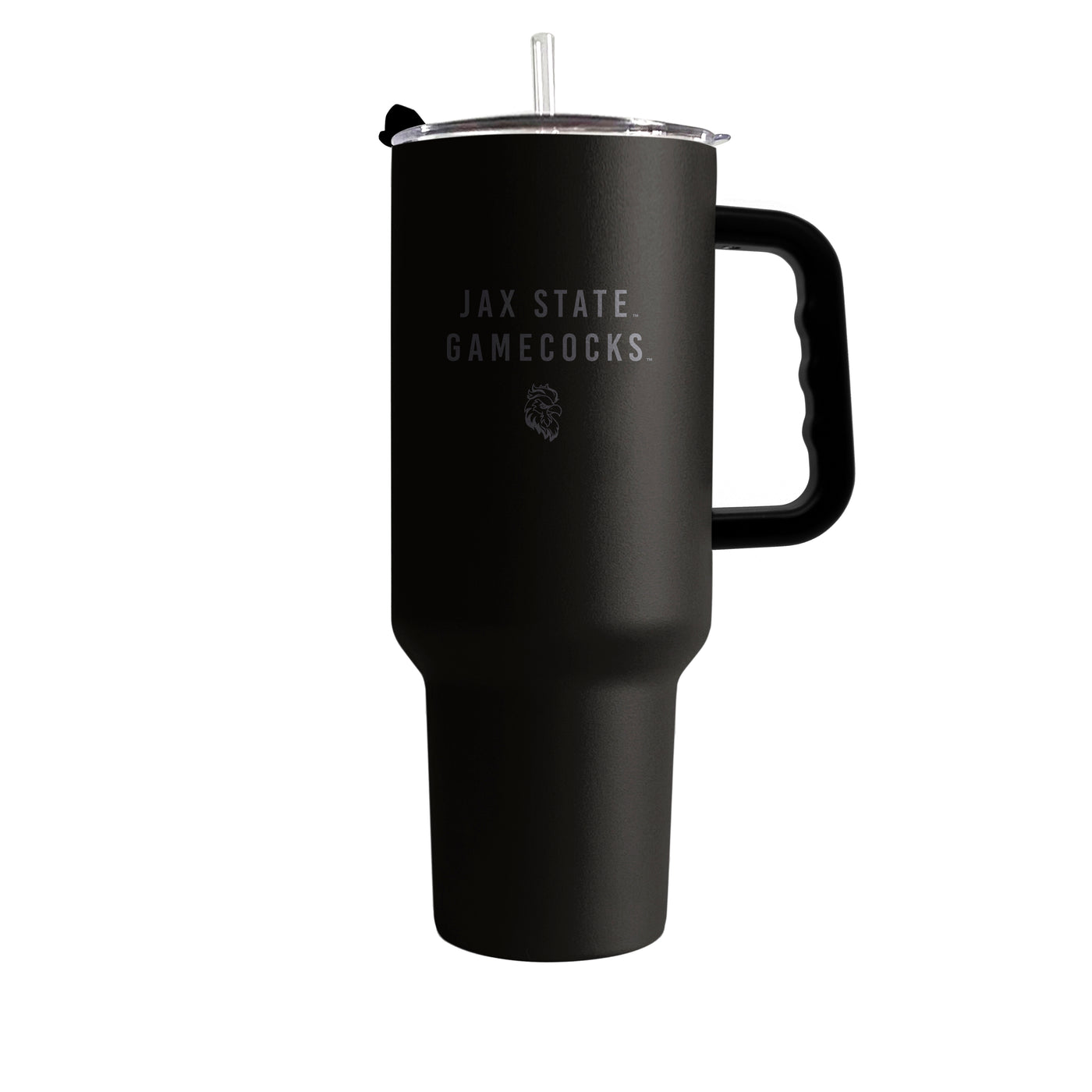 Jacksonville State 40oz Black Tonal Powder Coat Tumbler