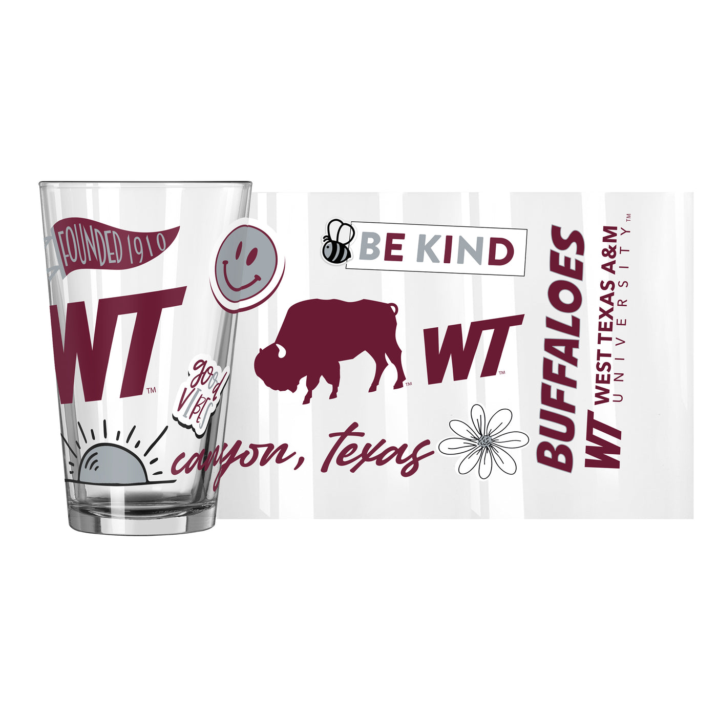 West Texas A&M 16oz Native Pint Glass