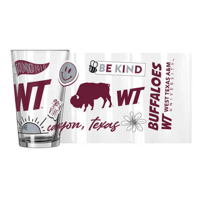 West Texas A&M 16oz Native Pint Glass