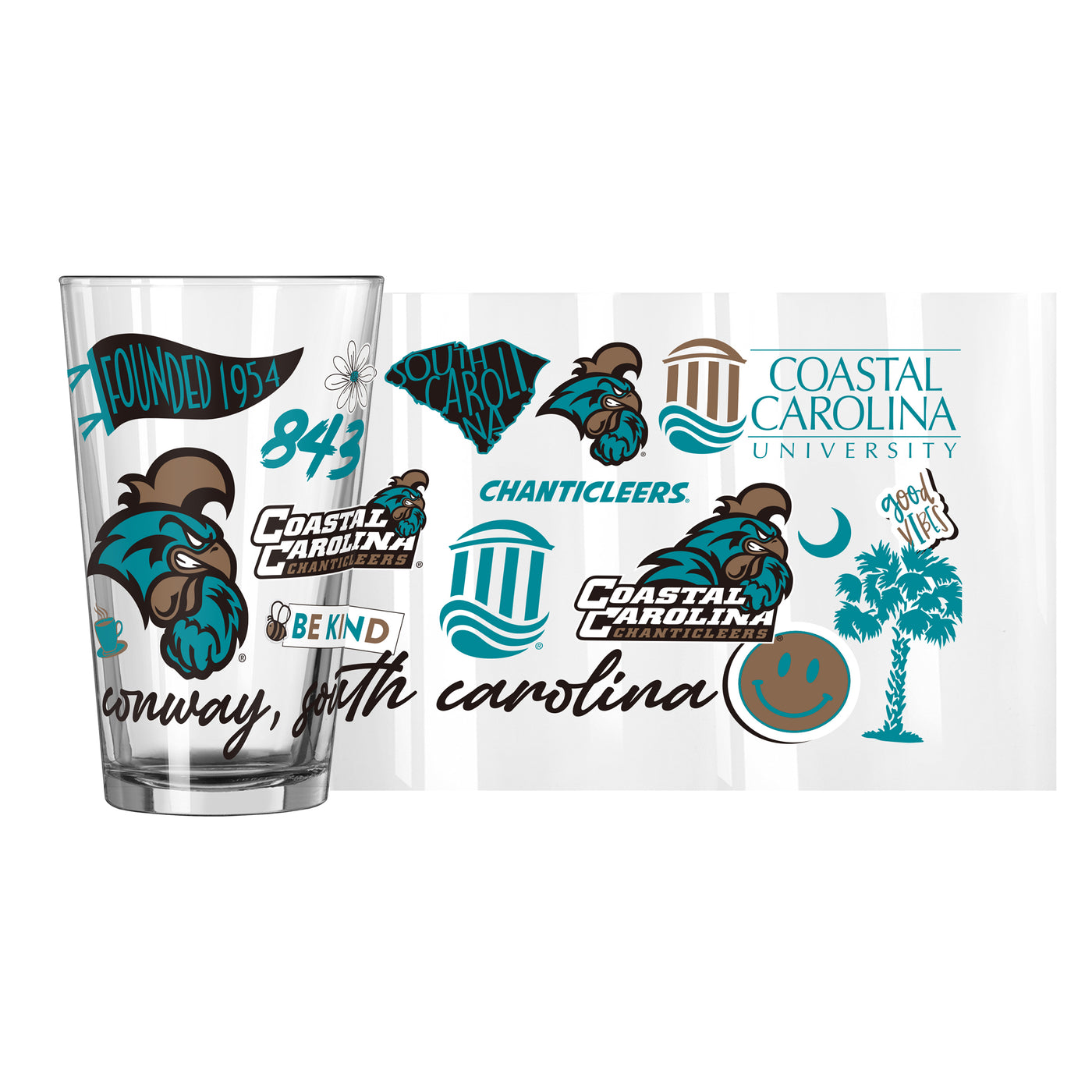Coastal Carolina 16oz Native Pint Glass