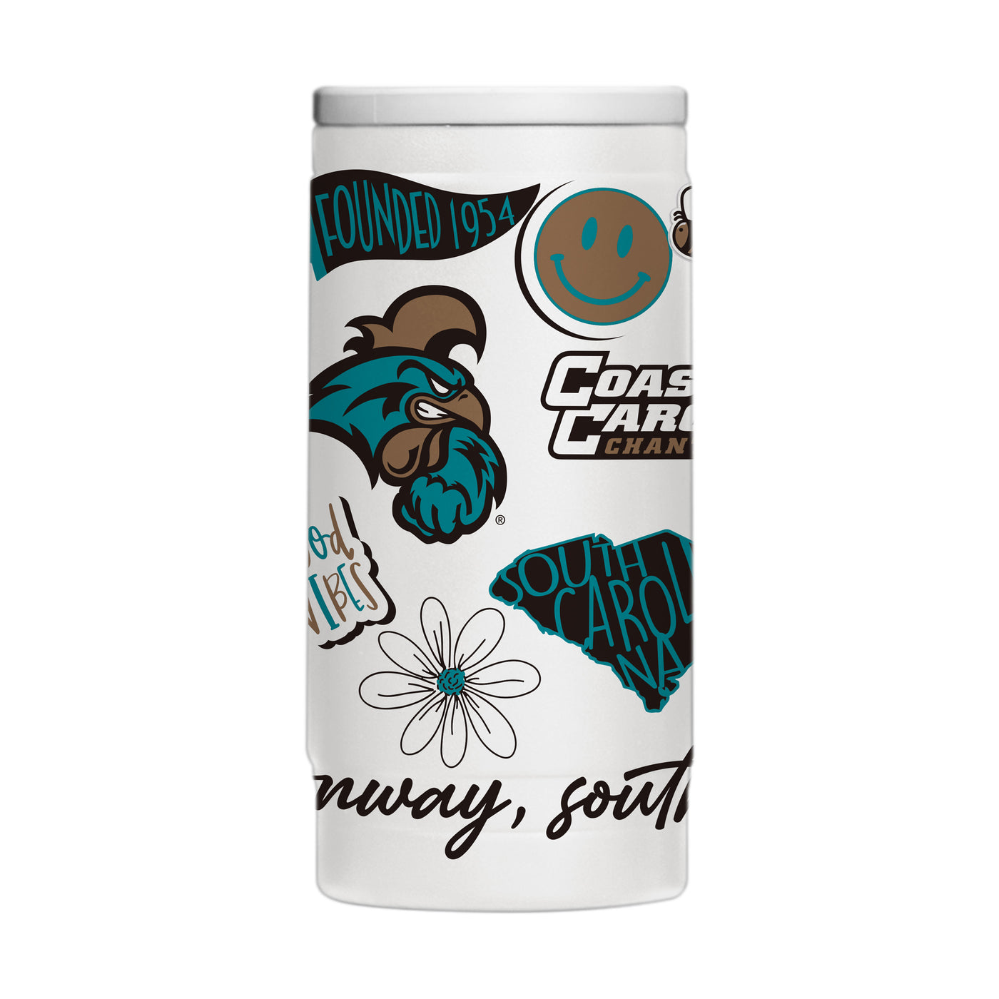 Coastal Carolina 12oz Native Powdercoat SlimCan Coolie