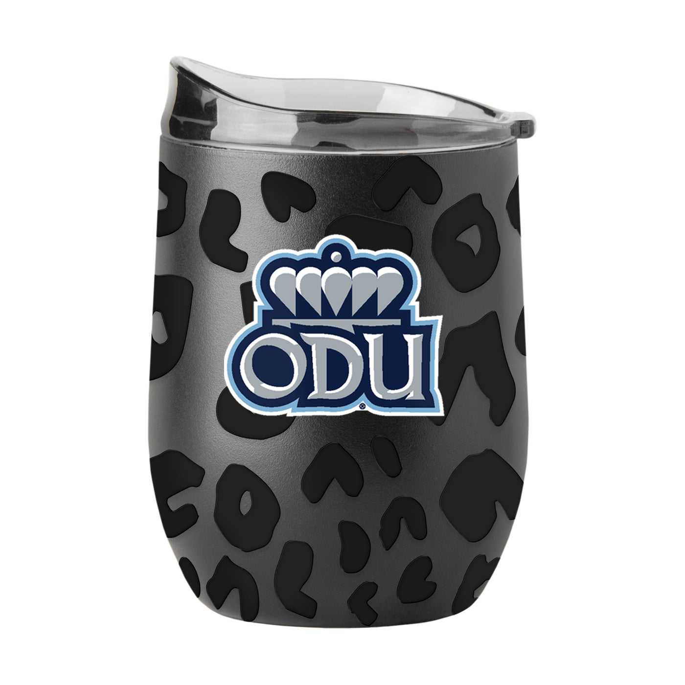 Old Dominion Leopard 16oz Black Powder Coat Curved Beverage - Logo Brands