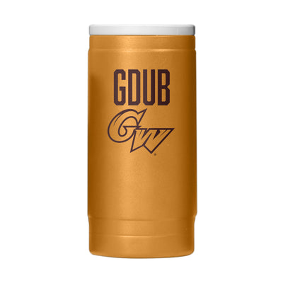 George Washington 12oz Oak Huddle Powdercoat SlimCan Coolie