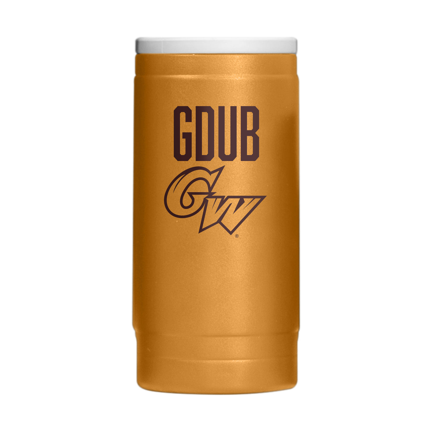 George Washington 12oz Oak Huddle Powdercoat SlimCan Coolie