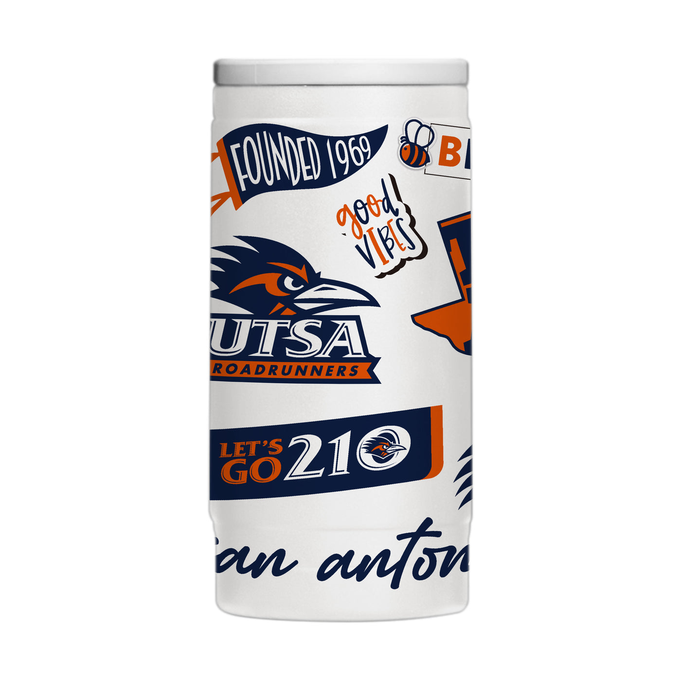 Texas - San Antonio 12oz Native Powdercoat SlimCan Coolie