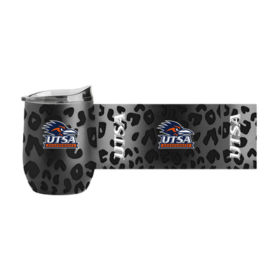 UTSA Leopard 16oz Black Powdercoat Curved Beverage