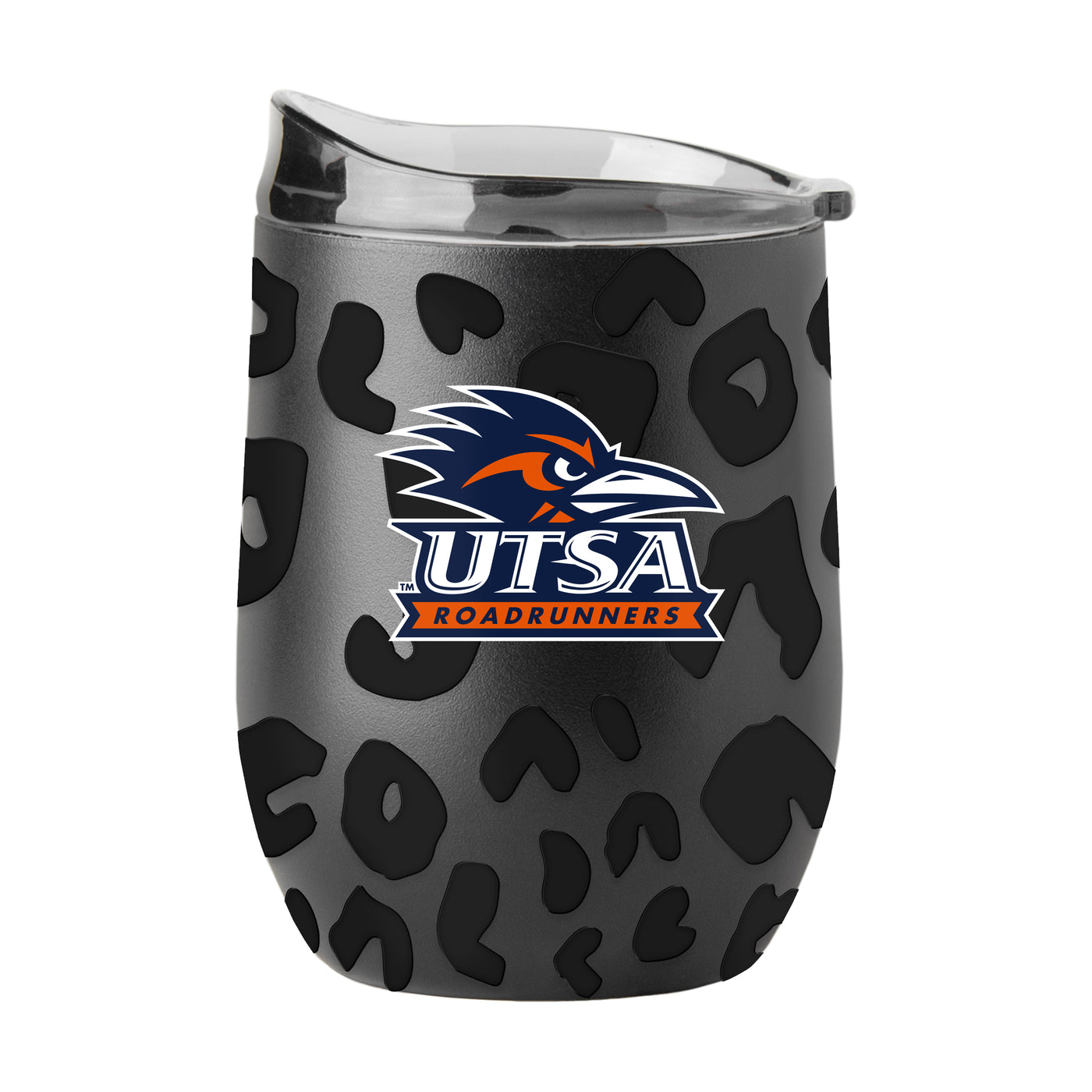 UTSA Leopard 16oz Black Powdercoat Curved Beverage