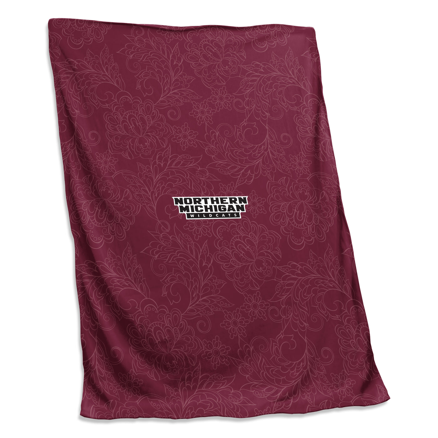 Northern Michigan Maroon Paisley Sweatshirt Blanket (Screened)