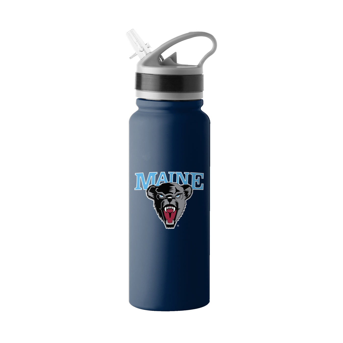Maine 25oz Logo Stainless Single Wall Flip Top Bottle