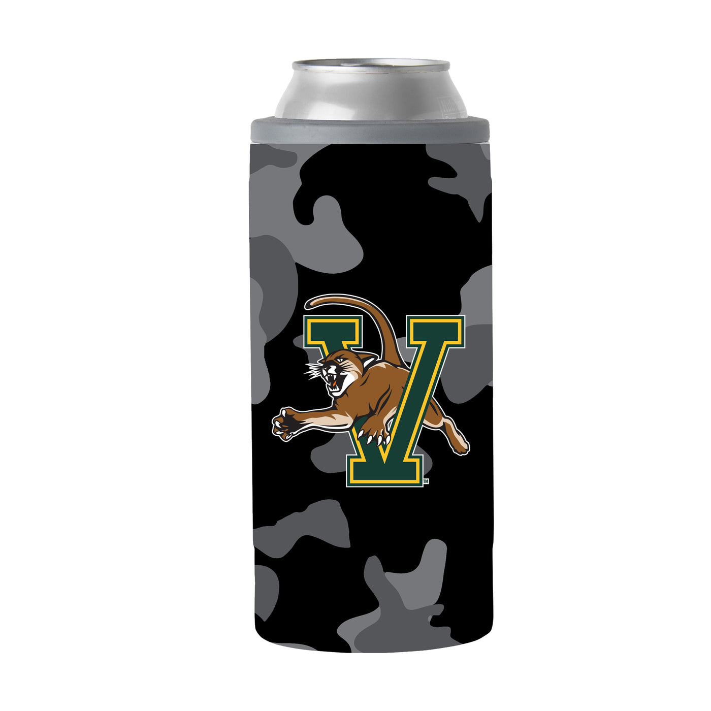 Vermont Black Camo 12oz Slim Can Coolie