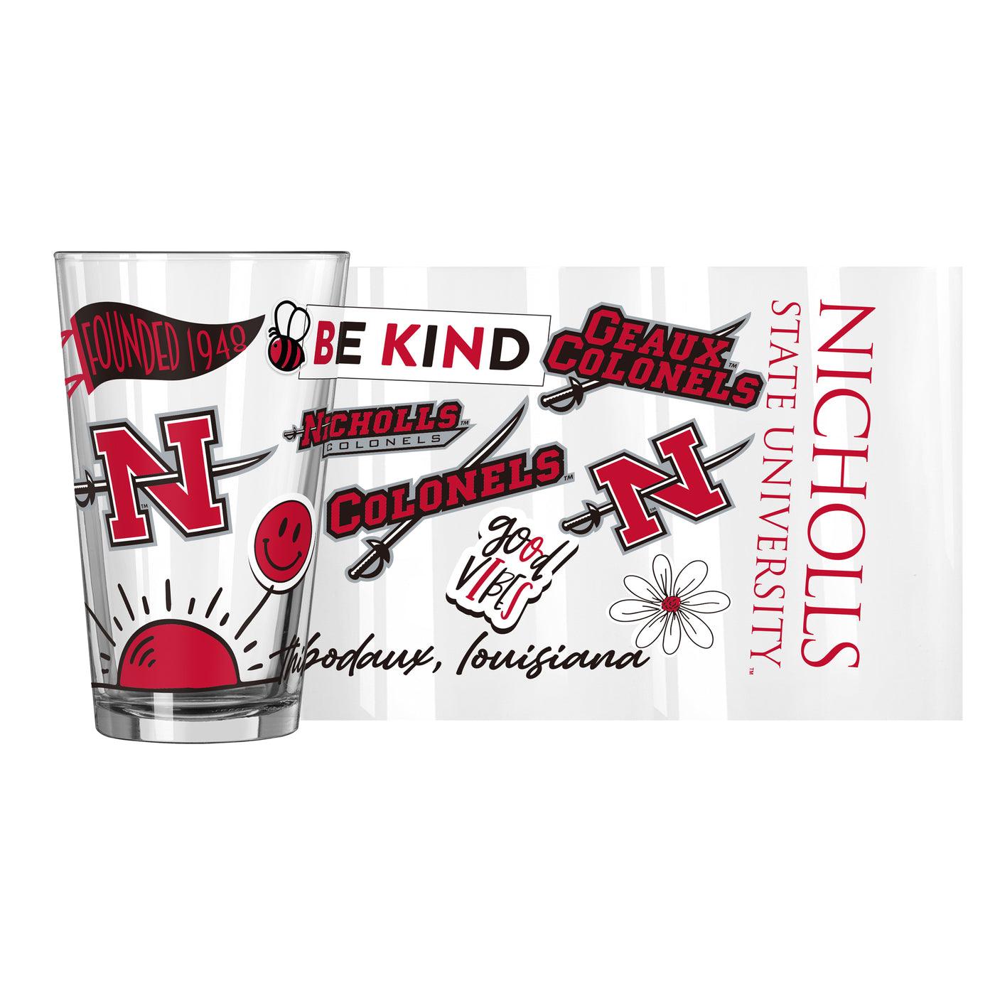 Nicholls State 16oz Native Pint Glass