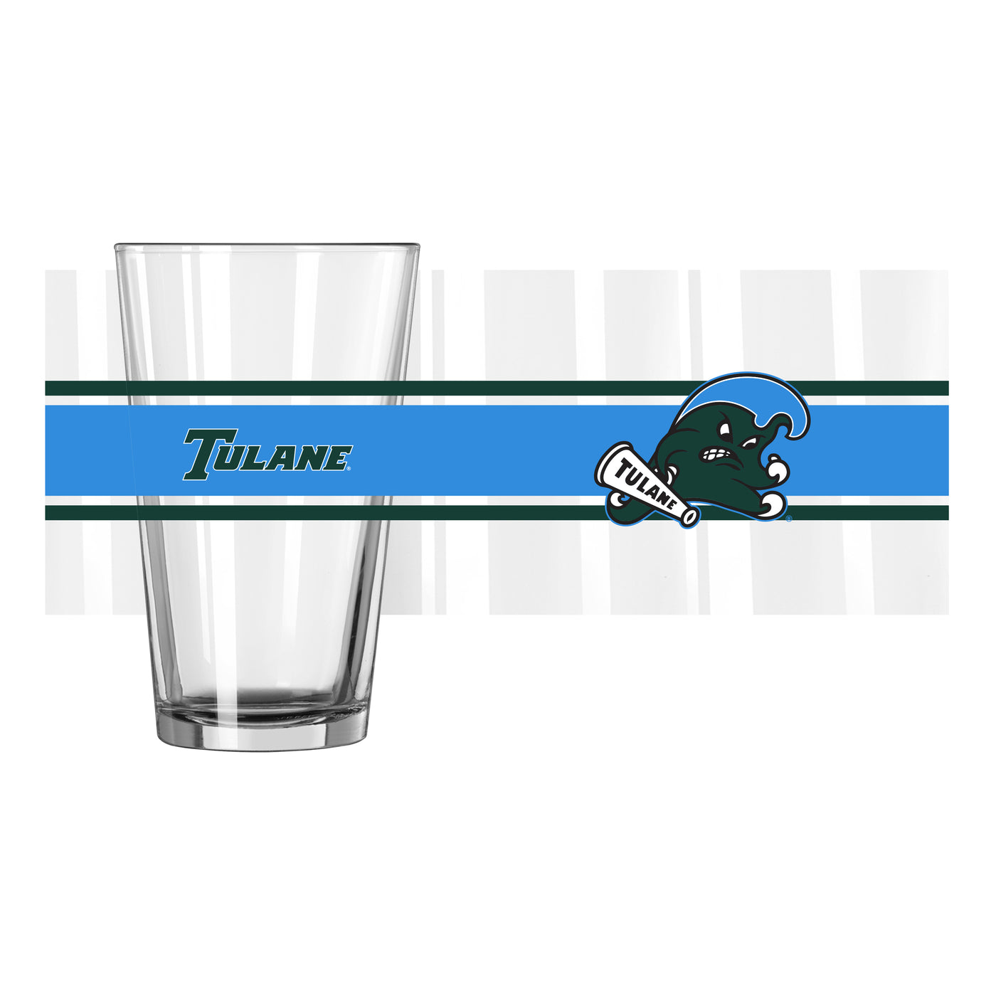 Tulane 16oz Stripe Pint Glass