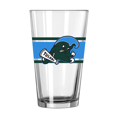 Tulane 16oz Stripe Pint Glass - Logo Brands