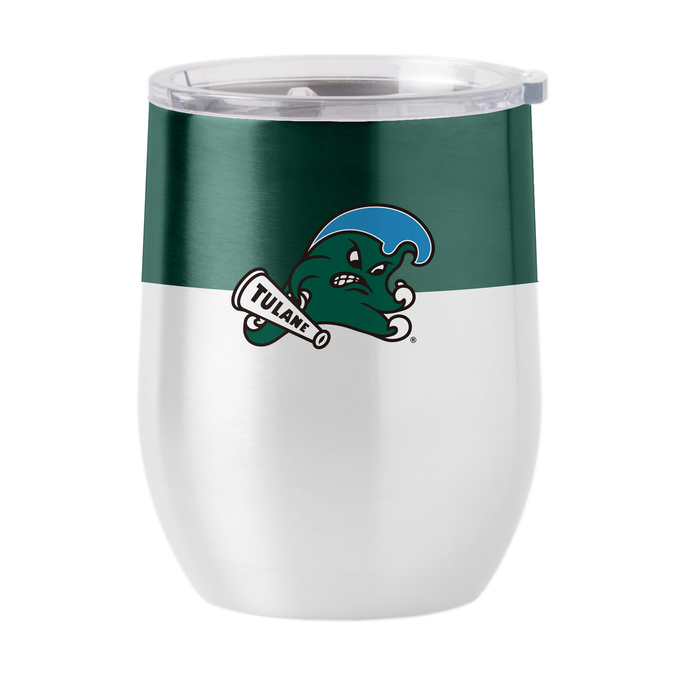 Tulane 16oz Colorblock Stainless Curved Beverage