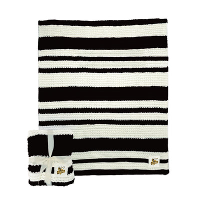 Baldwin-Wallace College Black Cable Knit Throw 50x60