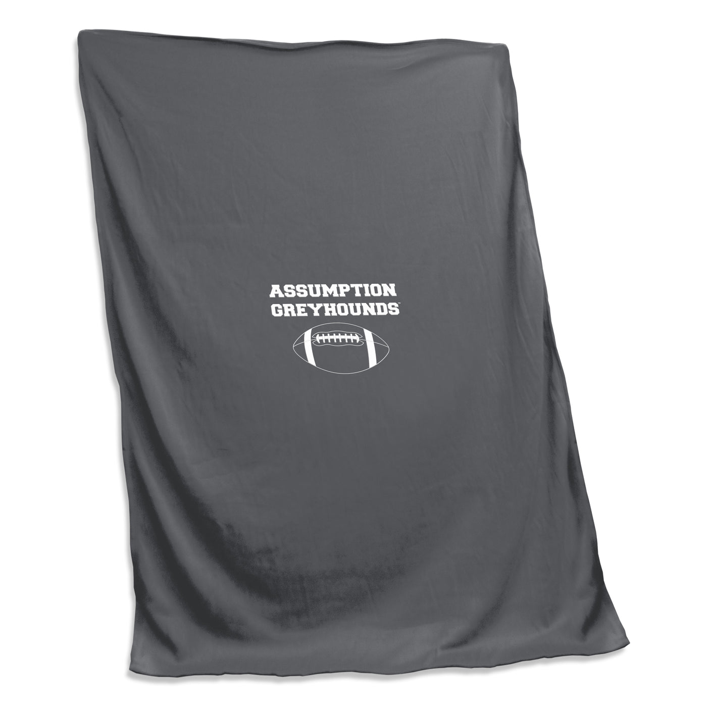 Assumption College Charcoal Sweatshirt Blanket (Screened)