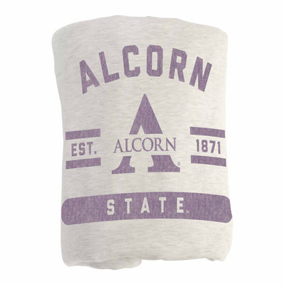 Alcorn State Oatmeal Sweatshirt Blanket