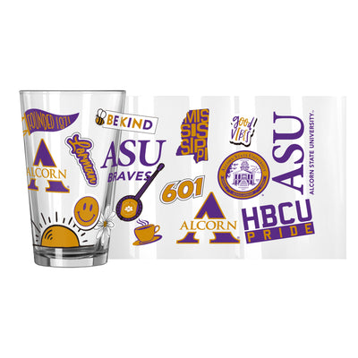 Alcorn State 16oz Native Pint Glass