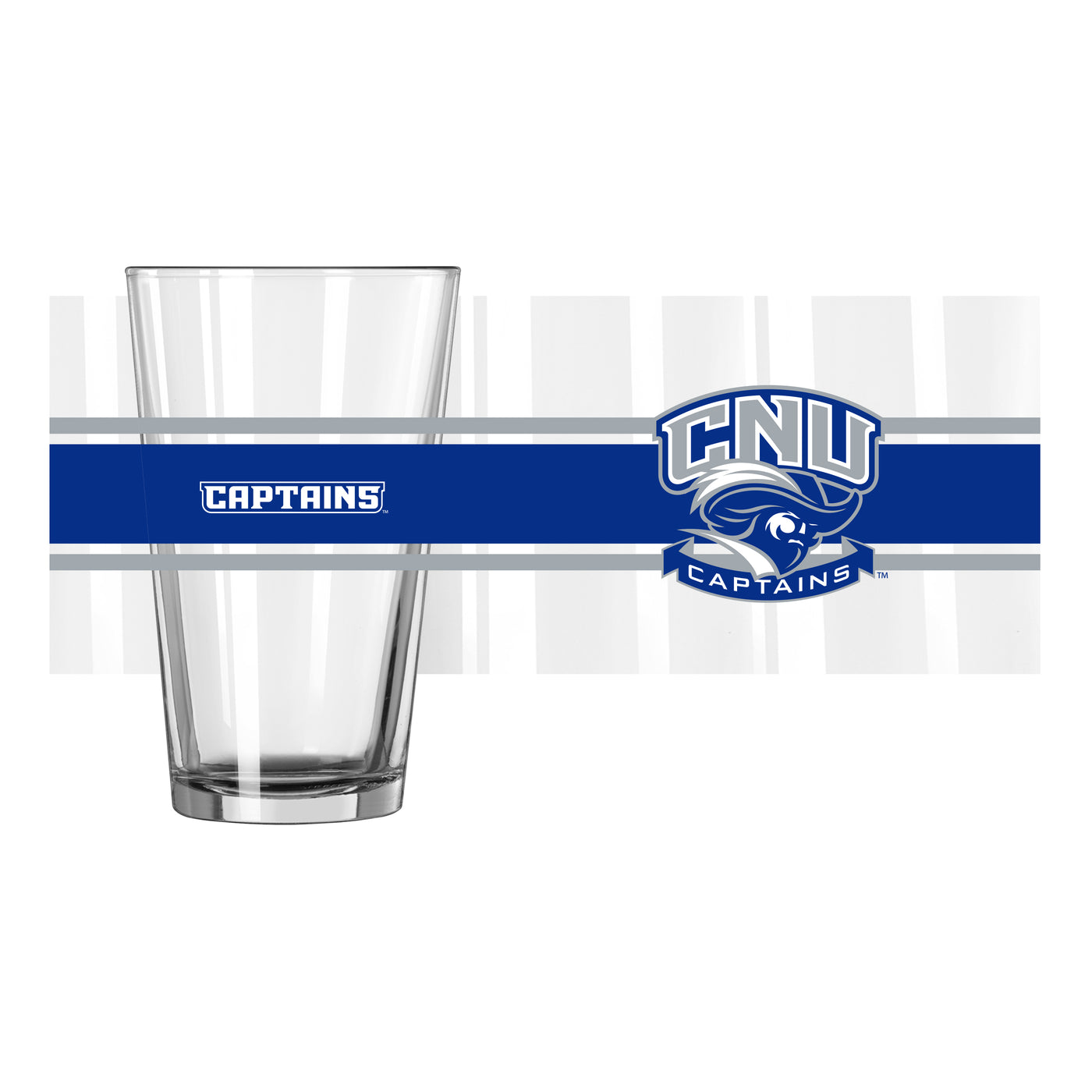Christopher Newport 16oz Stripe Pint Glass - Logo Brands