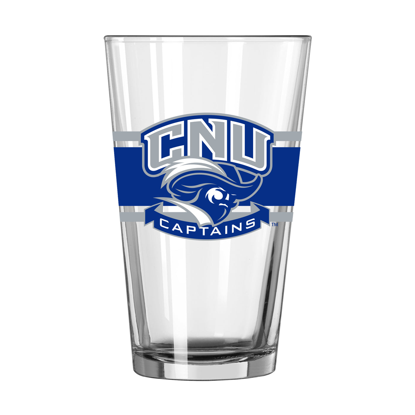 Christopher Newport 16oz Stripe Pint Glass - Logo Brands