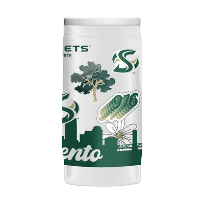 Sacramento State 12oz Native Powder Coat Slim Can Coolie