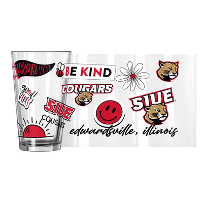 Southern Ill Edwardsville 16oz Native Pint Glass