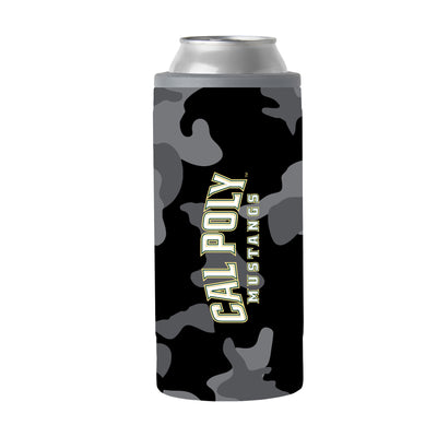 Cal Poly Black Camo 12oz Slim Can Coolie