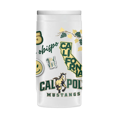 California Poly 12oz Native Powder Coat Slim Can Coolie - Logo Brands