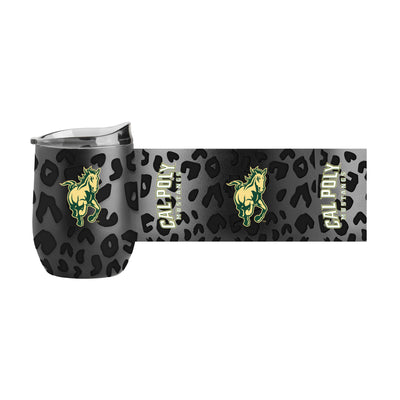Cal Poly Leopard 16oz Black Powdercoat Curved Beverage
