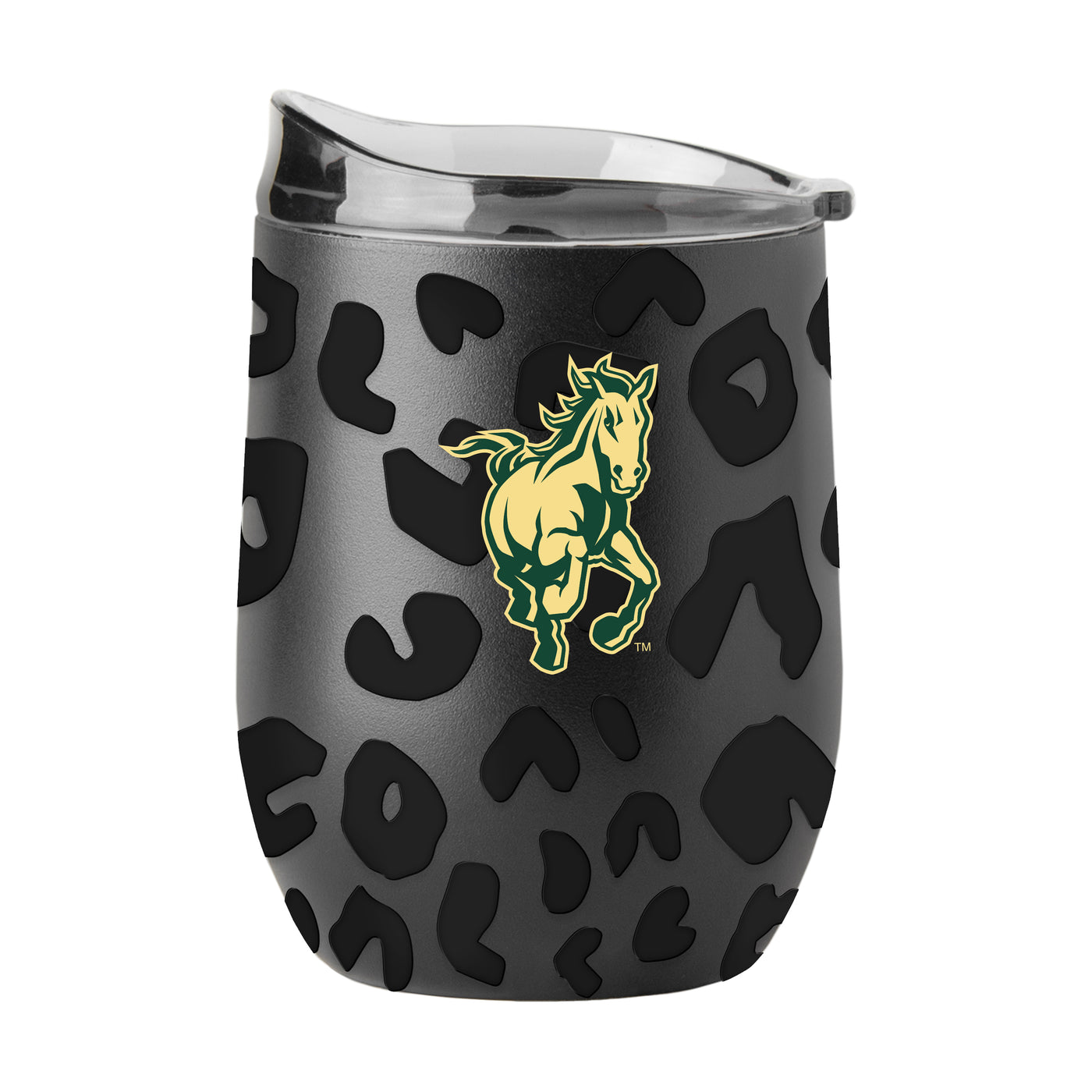 Cal Poly Leopard 16oz Black Powdercoat Curved Beverage