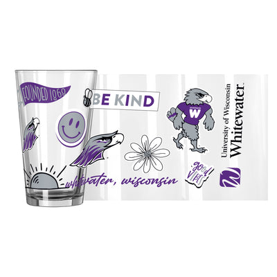 UW-Whitewater 16oz Native Pint Glass