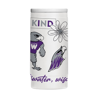 UW-Whitewater 12oz Native Powdercoat SlimCan Coolie