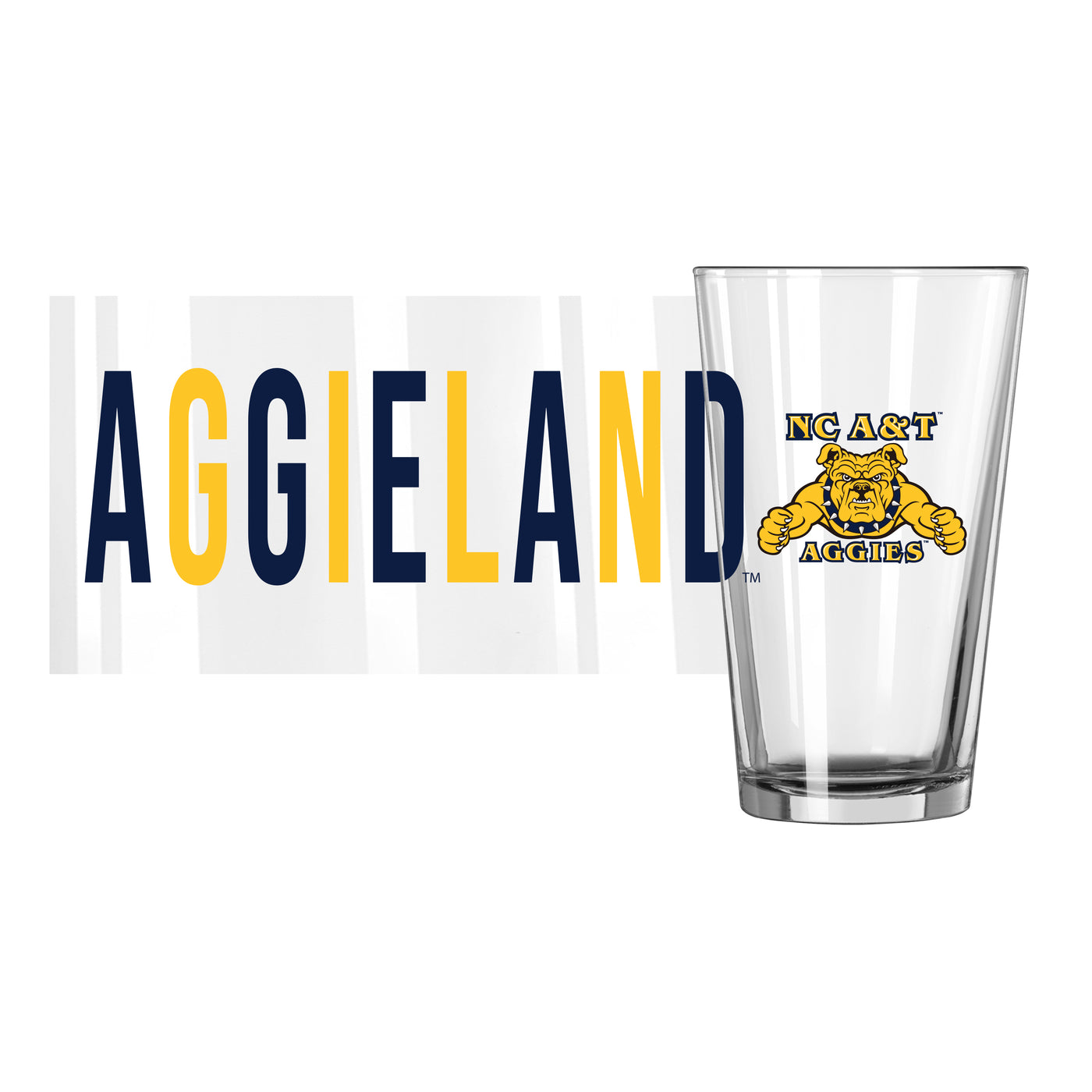 NC A&T 16oz Overtime Pint Glass