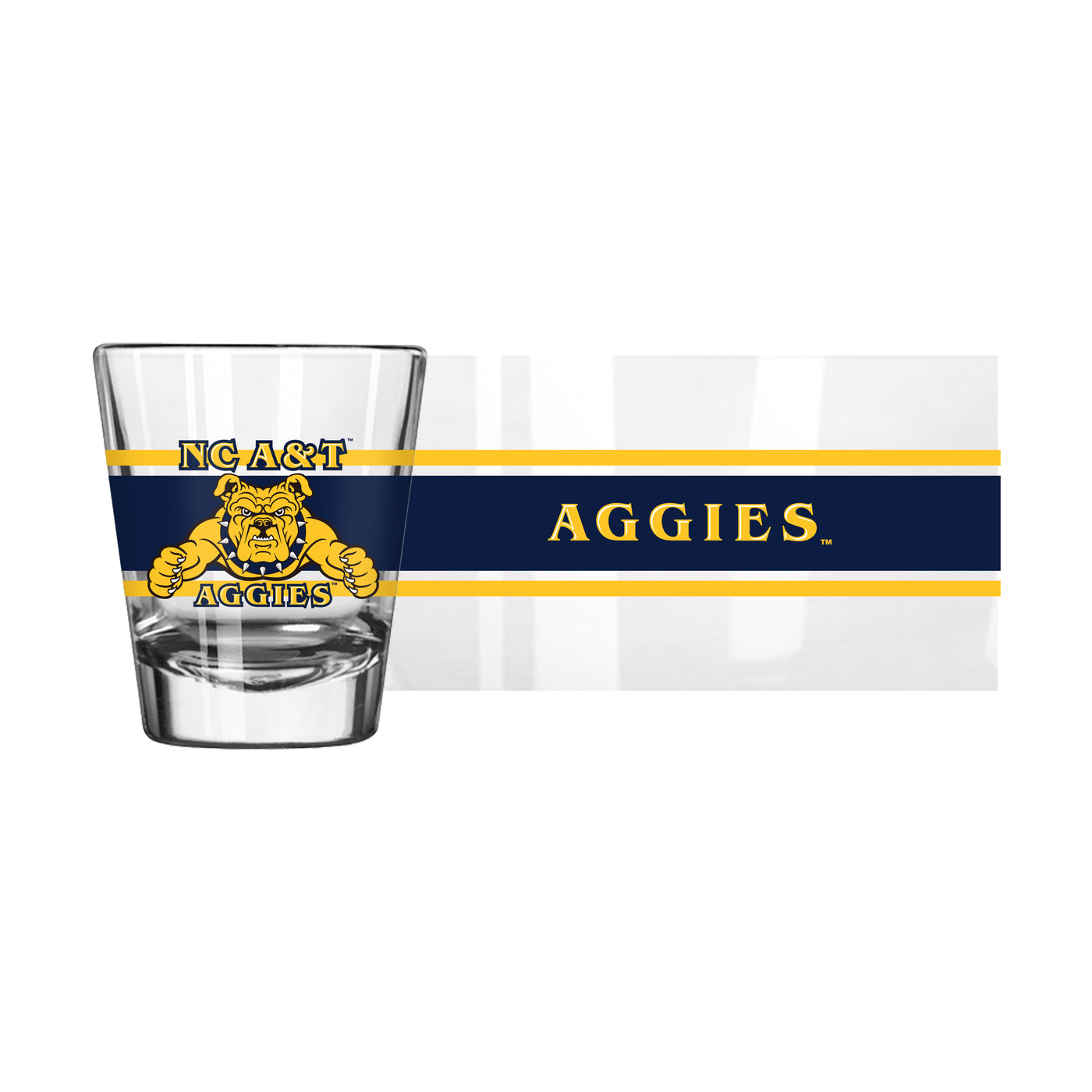 North Carolina A&T 2oz Stripe Shot Glass