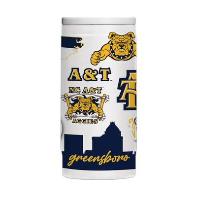 North Carolina A&T 12oz Native Powdercoat SlimCan Coolie