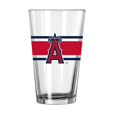 Los Angeles Angels 16oz Stripe Pint Glass - Logo Brands