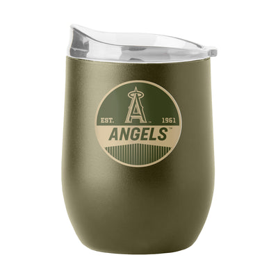 Los Angeles Angels 16oz Badge Powder Coat Curved Beverage - Logo Brands
