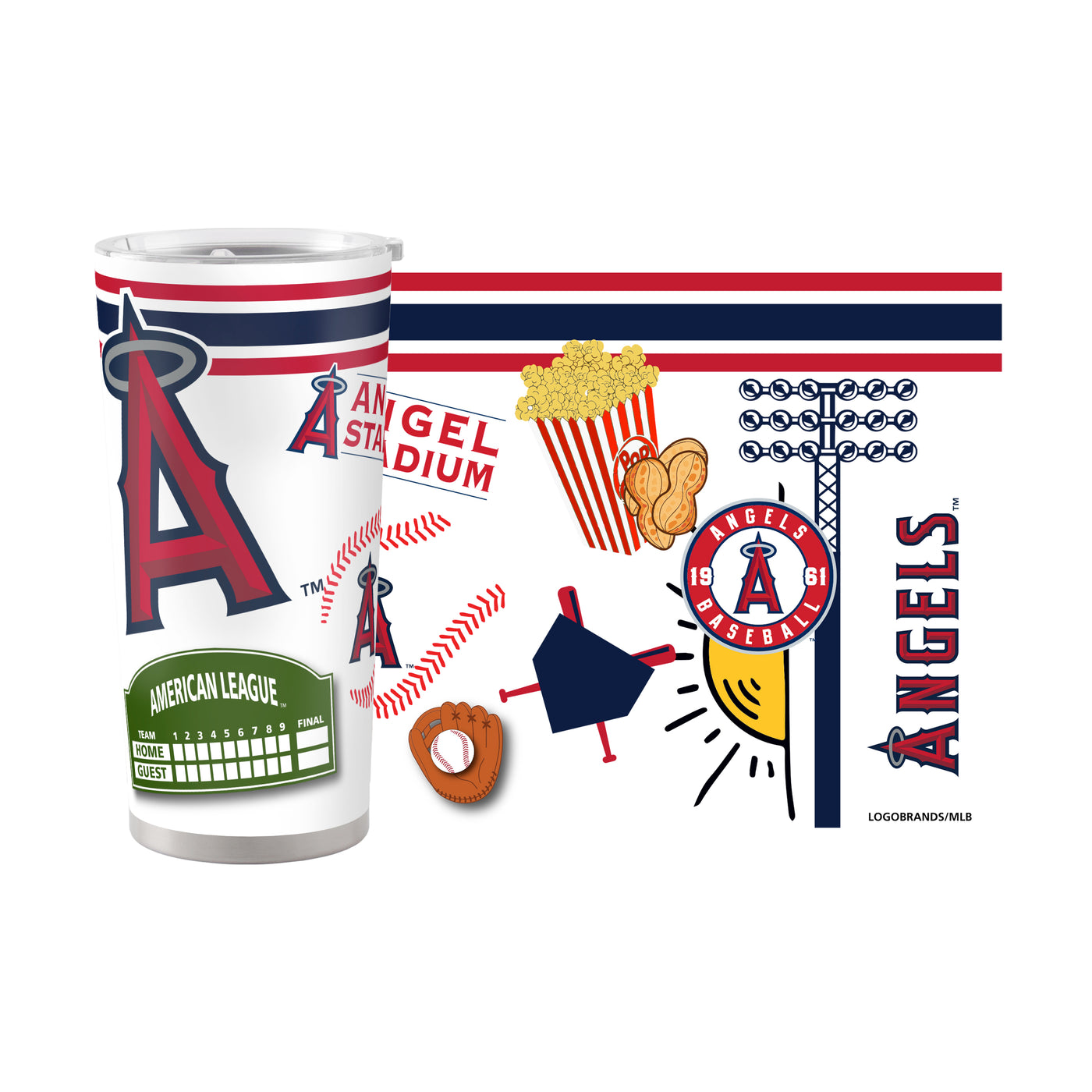 Los Angeles Angels 20oz Native Stainless Steel Tumbler - Logo Brands